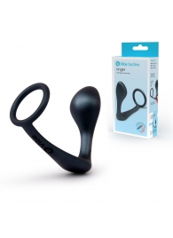 Черное эрекционное кольцо со стимулятором простаты Ringer Cock Ring   Plug - b-Vibe - в Петрозаводске купить с доставкой
