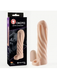 Телесная насадка-удлинитель Okoto со спиралевидным рельефом - 16 см. - Sitabella - в Петрозаводске купить с доставкой