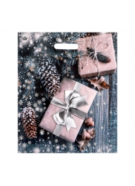 Новогодний пакет с принтом в виде подарков и вырубной ручкой (45х38 см) - Сима-Ленд - купить с доставкой в Петрозаводске