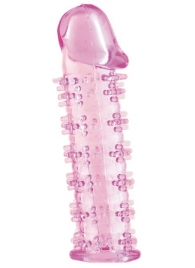 Розовая насадка на пенис с шипами - 12,5 см. - A-toys - в Петрозаводске купить с доставкой