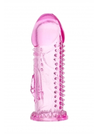 Розовая насадка на пенис с шипиками и коготком - 13,5 см. - A-toys - в Петрозаводске купить с доставкой