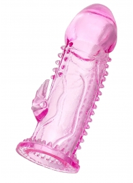 Розовая насадка на пенис с шипиками и коготком - 13,5 см. - A-toys - в Петрозаводске купить с доставкой