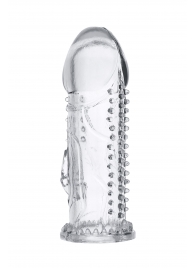 Прозрачная насадка на пенис с шипиками и коготком - 13,5 см. - A-toys - в Петрозаводске купить с доставкой
