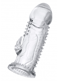 Прозрачная насадка на пенис с шипиками и коготком - 13,5 см. - A-toys - в Петрозаводске купить с доставкой