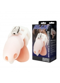 Белая клетка для пениса Silicone Small 2 in Cock Cage With Ball Divider - BlueLine - купить с доставкой в Петрозаводске