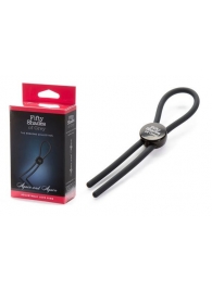 Тёмно-серое эрекционное кольцо с зажимом Again and Again Adjustable Cock Ring - Fifty Shades of Grey - в Петрозаводске купить с доставкой