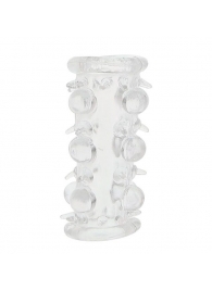 Прозрачная насадка на пенис с шипами и бугорками JELLY JOY LUST CLUSTER CLEAR - Dream Toys - в Петрозаводске купить с доставкой