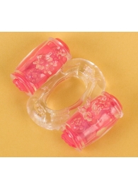 Прозрачное виброкольцо с двумя вибропульками - Toyfa Basic - в Петрозаводске купить с доставкой