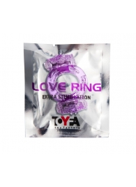 Фиолетовое виброкольцо с двумя вибропульками - Toyfa Basic - в Петрозаводске купить с доставкой