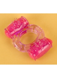 Фиолетовое виброкольцо с двумя вибропульками - Toyfa Basic - в Петрозаводске купить с доставкой