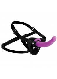 Лиловый поясной страпон Navigator Silicone G-Spot Dildo with Harness - 17,8 см. - XR Brands - купить с доставкой в Петрозаводске
