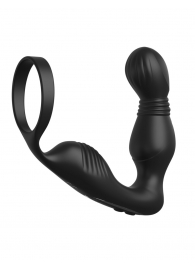 Черный вибростимулятор простаты с эрекционным кольцом Ass-Gasm Pro P-Spot Milker - Pipedream - в Петрозаводске купить с доставкой