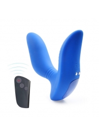 Синий вибромассажер простаты 3,5’’ Remote Control Curve P-spot Massager - 12 см. - Erokay - в Петрозаводске купить с доставкой