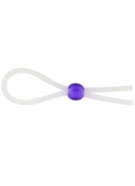 Прозрачное лассо с фиолетовой бусиной SILICONE COCK RING WITH BEAD LAVENDER - NMC - в Петрозаводске купить с доставкой