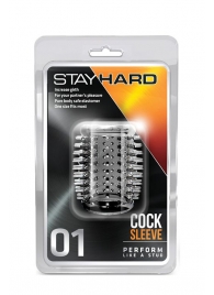 Прозрачная насадка с шипами STAY HARD COCK SLEEVE 01 CLEAR - Blush Novelties - в Петрозаводске купить с доставкой