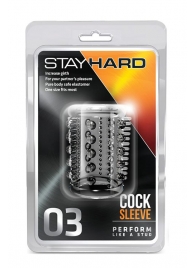 Прозрачная насадка с шипами и шишечками STAY HARD COCK SLEEVE 03 CLEAR - Blush Novelties - в Петрозаводске купить с доставкой