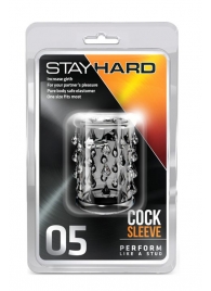 Прозрачная насадка с капельками STAY HARD COCK SLEEVE 05 CLEAR - Blush Novelties - в Петрозаводске купить с доставкой