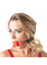 Силиконовый кляп-шар на чёрных ремешках Red Gag silicone - Orion - купить с доставкой в Петрозаводске