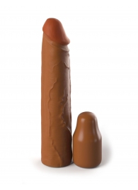Коричневая насадка на член 2  Silicone X-tension - 20,3 см. - Pipedream - в Петрозаводске купить с доставкой
