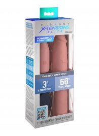 Телесная вибронасадка на член 3  Vibrating Mega X-tension with Remote - 22,9 см. - Pipedream - в Петрозаводске купить с доставкой