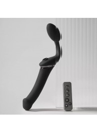 Черный безремневой вибрострапон Strap-On-Me Multi Orgasm Size XL - Strap-on-me - купить с доставкой в Петрозаводске