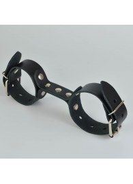 Черные кожаные наручники-фиксатор - Sitabella - купить с доставкой в Петрозаводске