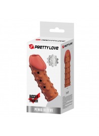 Телесная открытая насадка на пенис с бугорками - 19,8 см. - Baile - в Петрозаводске купить с доставкой