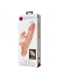 Телесная вибронасадка на пенис с подхватом мошонки - 20 см. - Baile - в Петрозаводске купить с доставкой