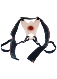 Телесный полый страпон на ремешках - 16,5 см. - Boys of Toys - купить с доставкой в Петрозаводске