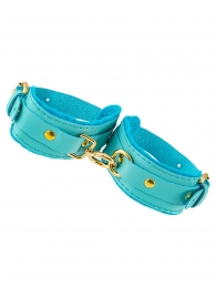 Голубые двуслойные кожаные оковы - Pecado - купить с доставкой в Петрозаводске