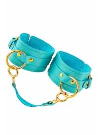 Голубые однослойные кожаные оковы - Pecado - купить с доставкой в Петрозаводске