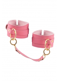 Розовые однослойные кожаные оковы - Pecado - купить с доставкой в Петрозаводске