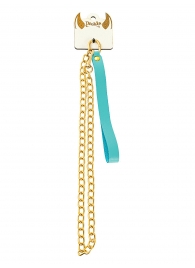 Голубой кожаный поводок с карабином для ошейника - 80 см. - Pecado - купить с доставкой в Петрозаводске