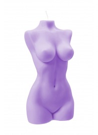 Фиолетовая интерьерная свеча в форме женского торса - 850 гр. - Pecado - купить с доставкой в Петрозаводске