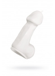 Белая свеча в форме пениса - 47 гр. - Pecado - купить с доставкой в Петрозаводске