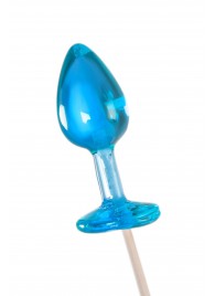 Голубой леденец в форме анальной пробки со вкусом блю кюрасао - 29 гр. - Sosuчki - купить с доставкой в Петрозаводске