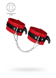 Красно-черные мягкие оковы с одним ремешком и люверсами - Pecado - купить с доставкой в Петрозаводске