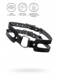 Черный кожаный чокер-ошейник из двух ремешков - Pecado - купить с доставкой в Петрозаводске