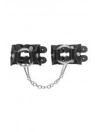 Черные кожаные наручники-браслеты из двух ремешков - Pecado - купить с доставкой в Петрозаводске