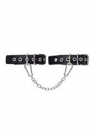 Черные оковы из одного ремешка с люверсами - Pecado - купить с доставкой в Петрозаводске