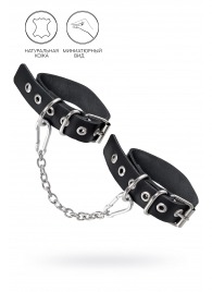 Черные оковы из одного ремешка с люверсами - Pecado - купить с доставкой в Петрозаводске