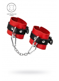 Красно-черные мягкие наручники с одним ремешком с люверсами - Pecado - купить с доставкой в Петрозаводске