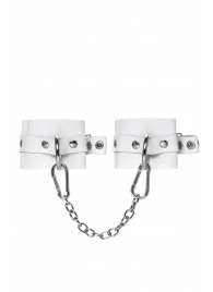 Белые мягкие кожаные оковы с люверсами - Pecado - купить с доставкой в Петрозаводске