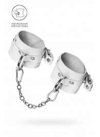 Белые мягкие кожаные оковы с люверсами - Pecado - купить с доставкой в Петрозаводске