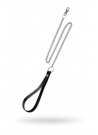 Поводок с ручкой из черной натуральной кожи и карабином для ошейника - Pecado - купить с доставкой в Петрозаводске