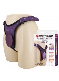 Фиолетовые трусики харнесс с платформой Caludio III - Baile - купить с доставкой в Петрозаводске