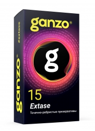 Презервативы анатомической формы с точечной и ребристой структурой Ganzo Extase - 15 шт. - Ganzo - купить с доставкой в Петрозаводске