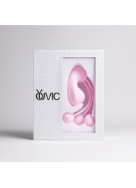 Розовый вакуумный стимулятор клитора с вагинальными виброшариками - Youvic