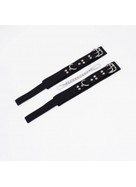 Черные кожаные оковы с регулируемыми ремешками - Crazy Handmade - купить с доставкой в Петрозаводске