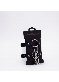 Черно-красные кожаные наручники - Crazy Handmade - купить с доставкой в Петрозаводске